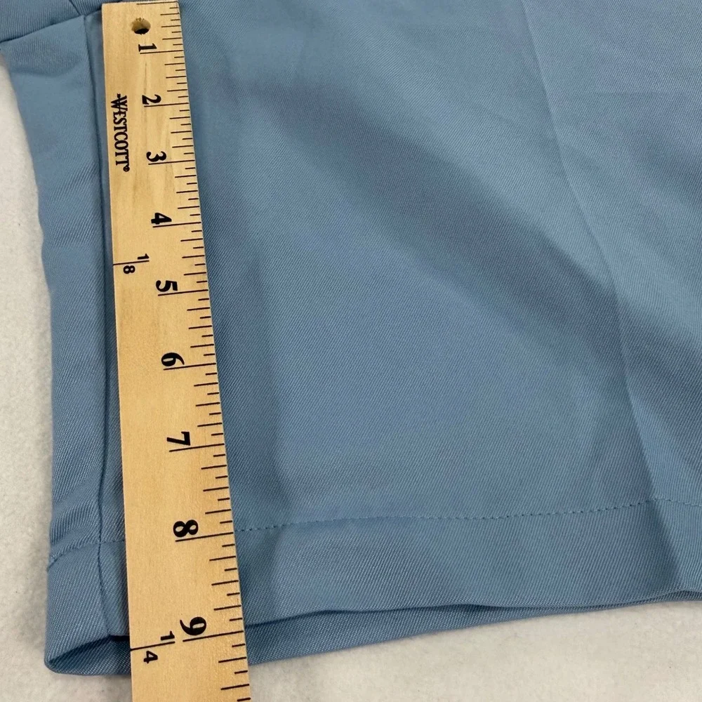 Haggar Blue Chino Golf Performance Shorts Preppy Mens 40 Flat Front Twill CT30IV